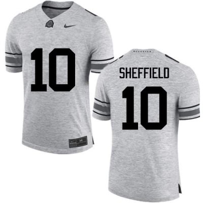 Men's Ohio State Buckeyes #10 Kendall Sheffield Gray Nike NCAA College Football Jersey Best IDD3144XT